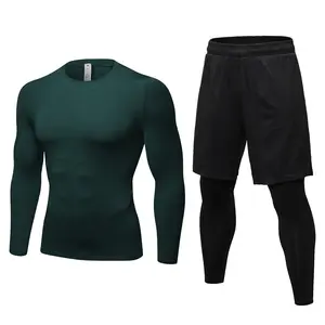 Roupa íntima térmica masculina, long johns, conjunto com forro de lã