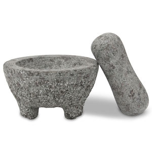 Personalizado <span class=keywords><strong>piedra</strong></span> natural de gran tamaño 15*8cm granito <span class=keywords><strong>Molcajete</strong></span> OEM mortero y mortero conjunto para golpear - Product Image 4