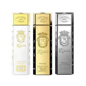 Custom Premium Electroplate Gold 500ml 700ml 750ml 1000ml Vodka Whisky Spirits Liquor Gin Glass Bottle With Cap