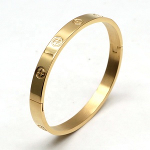 High Polished Stainless Steel PVD Plated Gold, Rose Gold, Steel <strong>Silver</strong> Screwdriver <strong>Bangles</strong> Women for love <strong>Men</strong> Bracelet <strong>Bangles</strong> - Product Image 5