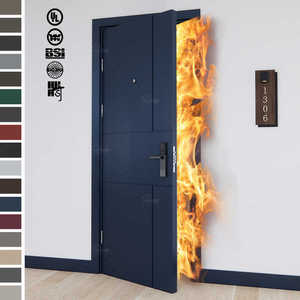 China fabricante superior personalizado 60 minutos BS EN ULC aprobado Woden puertas resistentes al fuego para puertas contra incendios de hotel ignífugas - Product Image 4