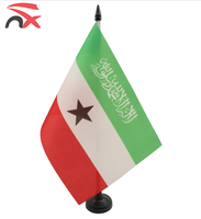 Activités de festival personnalisées 21*14cm bâton en plastique noir et base drapeau de bureau de table du Somaliland pour les activités