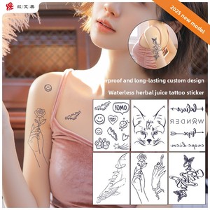 Autocollants de tatouage aux herbes sans eau, imperméables, élégants, motifs <span class=keywords><strong>animaux</strong></span> cool, non réfléchissants, longue durée, décalcomanies corporelles modernes - Product Image 4