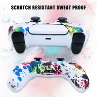 Coque de protection fine en silicone et caoutchouc à transfert d'eau pour manette Dualshock 5, prête à l'emploi, personnalisable