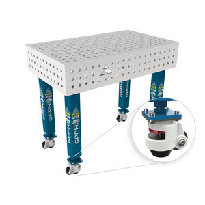 Banco de soldadura con ruedas SteelPlus INOX GPPH 1x0,6 Mt espesor 12mm, 16mm agujeros, rejilla de 50x50mm - Product Image 1