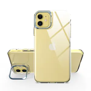 IPhone 14 için kılıf kapak şeffaf TPU Metal temizle telefon iPhone için kılıf 14 Pro Max kapak Anti-scratch anti-parmak izi