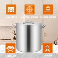 DaoSheng Meilleure vente Marmite à soupe et faitout en acier inoxydable épaissi, à double poignée, pour cuisson au gaz, 50L 31L 115L