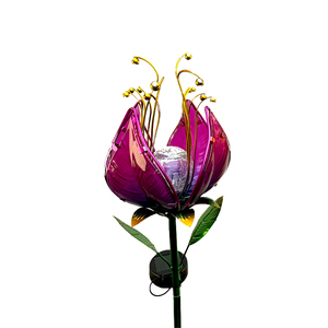 Hoa hình dạng vật liệu thủy tinh cổ phần ánh sáng pha lê bóng LED năng lượng mặt trời Vườn Đèn hoa Led năng lượng mặt trời chiếu sáng hoa tulip - Product Image 4