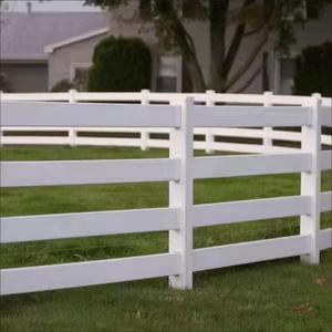 Trắng Vinyl hàng rào tấm PVC Trắng trang trại hàng rào 3 đường sắt nhựa Vinyl ngựa hàng rào 2 đường sắt 3 đường sắt dễ dàng lắp ráp - Product Image 1