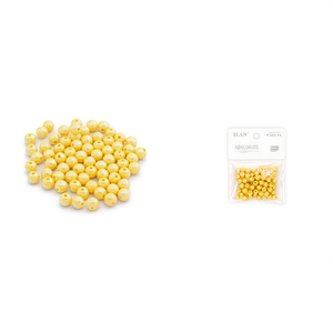 Ilan Abalorios Perline acriliche gialle da 8 mm 19 g per la creazione di gioielli - Product Image 2