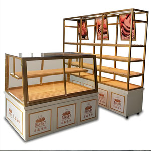 Armadi da esposizione per panetteria Premium personalizzati in vetro con illuminazione a LED in legno per pasticcerie da forno Premium - Product Image 6