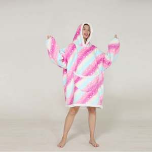 Extra Long Winter Luxury Warm Anime Polar Bear Oversized Sherpa Christmas <strong>Oodie</strong> Wearable Hoodie Blanket J0128 - Product Image 1