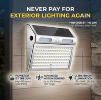 Lampe murale solaire LED, éclairage extérieur pour jardin, portail, mur, IP65, étanche, avec détecteur de mouvement