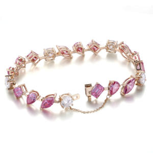 Pulseras de Joyería Fina Personalizadas, Nueva Cadena de Tenis con Diamantes Moissanite, Cadena de Oro Sólido de 14k, Pulsera con Piedras Preciosas de Laboratorio para Mujer - Product Image 4