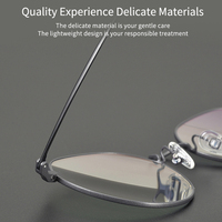 Monturas Ópticas Ovaladas de Titanio con Aro Completo, Ligeras, con Patrón Geométrico, Lentes para Lectura, Unisex, Estilo Ejecutivo