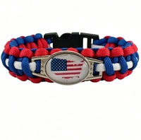 Bracelet en paracorde personnalisé avec le drapeau du Royaume-Uni, bracelet tressé de survie pour les fans de sport et souvenirs