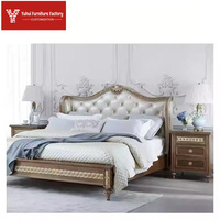 Lit double rembourré de style Versailles Rose Court, meubles pour la maison ou la chambre d'hôtel