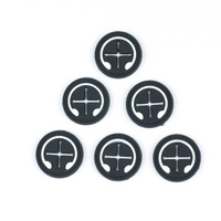 Patchs en caoutchouc pour écouteurs en PVC de forme ronde en forme de moulin à vent noir bon marché pour sacs de sport