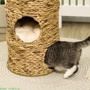 Casa para Mascotas Ecológica, Impermeable, Clásica, Sólida, de Cuerda, con Accesorios para Gatos, Desmontable, Lavable, de Cartón, Alta Calidad, Superventas - Product Image 6
