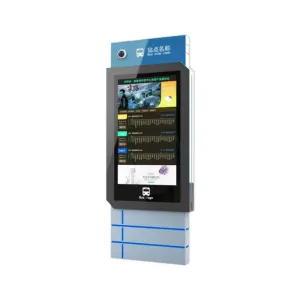 Precio barato al aire libre 55 pulgadas Android Vertical Lcd Totem Kiosco 4K Wifi Bus Stop Señalización digital y pantallas