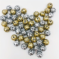 Nouvelle mode Chunky collier stylo à perles bijoux 16mm coloré rond acrylique mat perle impression léopard perles