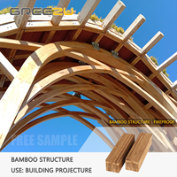 Casa de marco de bambú estructural de madera modular Casas verdes impermeables con hoja de aspecto de madera de viga de bambú para construcción exterior