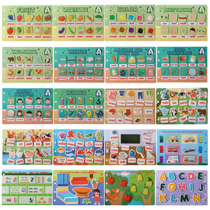 <span class=keywords><strong>Libro</strong></span> de <span class=keywords><strong>Actividades</strong></span> Montessori para Educación Temprana, Rompecabezas 3D, Pegatinas de Letras, Aprendizaje de Concentración para Bebés, Juguete Educativo de Papel Hecho a Mano - Product Image 2