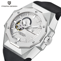 Reloj Pagani Design YS010, Correa de Cuero Genuino, Resistente al Agua, Automático, Tourbillon, Cristal de Zafiro, Calendario Analógico, Moda