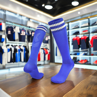 Chaussettes de compression pour le football/chaussettes de compression pour mollets - Spandex/Polyester, motif géométrique, respirantes, rembourrées, pour hommes et femmes, football professionnel