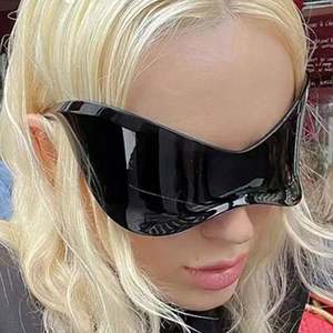 Lunettes de soleil de luxe de marque Y2K argentées, style sport, monture monobloc, protection UV400, surdimensionnées, style punk, pour femme - Product Image 6