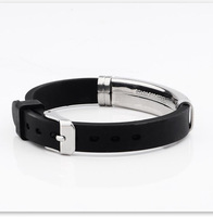Vente en gros de logo DIY Bijou noir pour la maison Bracelet en silicone Marque médicale Bracelet en silicone pour diabétiques