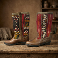 Bottes kilim en cuir véritable exceptionnelles