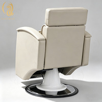 Chaise de Barbier Moderne Chuque pour Salon de Beauté, Appuie-tête Réglable, Cuir Gris, Luxe, Électrique, Pliable pour Coiffure et Styling