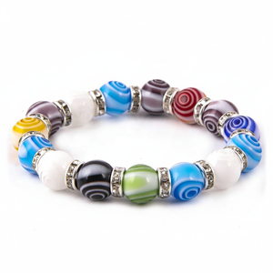 COLORFUL MURANO GLASS <b>BEADED</b> <b>BRACELET</b> WITH HAND FROM TURKEY - Product Image 4