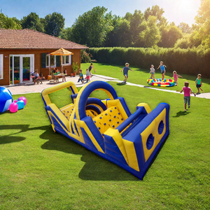 Nhà Máy Bán buôn giá <span class=keywords><strong>13m</strong></span> dài PVC khổng lồ <span class=keywords><strong>Inflatable</strong></span> Trampoline ngoài trời trở ngại khóa học với máy bơm không khí vui vẻ trò chơi thể thao trượt - Product Image 6
