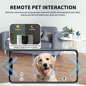 Distributeur automatique de nourriture pour animaux de compagnie, distributeur de nourriture interactif intelligent, application de contrôle à distance, machine d'alimentation pour chiens et chats, blanc - Product Image 6