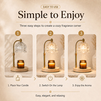 Lampe fondeuse à cire de cristal de style américain Minuterie réglable en hauteur Diffuseur de parfum sans flamme Lampe chauffe-bougies RVB