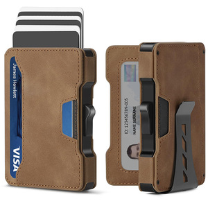 Custom Men <b>RFID</b> <b>Wallet</b> Magnetic <b>Wallet</b> Carbon Fiber Ultra-thin Pop-up <b>Wallet</b> Credit Card Holder - Product Image 5