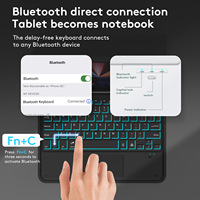 Casing penutup Keyboard pintar lampu latar 7 warna-warni dengan Touchpad untuk Samsung Galaxy tab S6 Lite 10.4 inci 2024 2022 2020