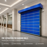 Porte coupe-feu enroulable en tissu inorganique pour centre logistique, atelier, entrepôt, centre commercial, classement anti-incendie