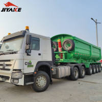 Remorque benne hydraulique arrière de haute qualité à 4 essieux, 35m³, 40m³, 45m³, 60m³, 80 tonnes, provenant d'une usine chinoise pour les projets agricoles au Sénégal