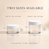 Pot cosmétique en PET à paroi épaisse, écologique, PCR, 50g 100g, couvercle plat givré FDA, conteneur cosmétique, étiquette privée personnalisée, pot en plastique