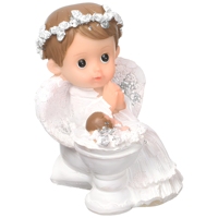 Figurine d'ange en résine blanche personnalisée pour les cadeaux de baptême, ange priant peint à la main
