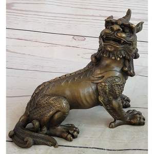 小さなホームデコレーションブロンズKylin像とドラゴン彫刻中国の鋳造金属工芸品Bra's's Animals Molds Sculpture - Product Image 5