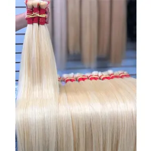 Tóc Vàng 613 Số Lượng Lớn Hoặc Bó Premium 100% Tự Nhiên Trinh Nữ Cabelo Loiro TOP Chất Lượng Cao Nhà Máy Bán Buôn