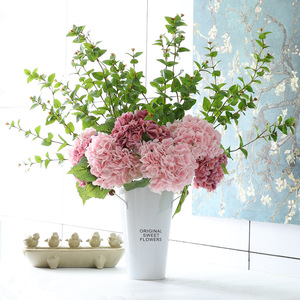 Haute qualité vraie touche vert eucalyptus fleur argent feuilles branches artificielles tiges de feuilles pour la maison nouvel an mariage - Product Image 6