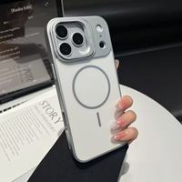 Coque antichoc magnétique mate pour iPhone 17 16 15 14 Pro Max avec support et protection d'objectif de caméra dissimulée, compatible charge sans fil, ajustement fin