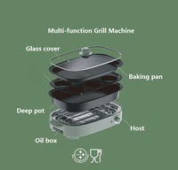 Casserole électrique multifonctionnelle, barbecue électrique, grill avec casserole