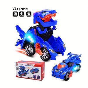 Voiture jouet transformable <span class=keywords><strong>dinosaure</strong></span> universelle B O avec lumière et musique - Product Image 1