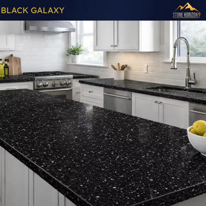 Dalles de granit noir Galaxy 2 cm polies |   Granit noir indien pour comptoirs de cuisine et revêtements de sol |   Qualité d'exportation - Product Image 4